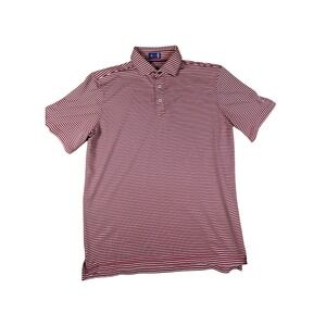 Stitch Golf Mens Medium Polo Shirt Red White Blue Striped Short Sleeve Peru